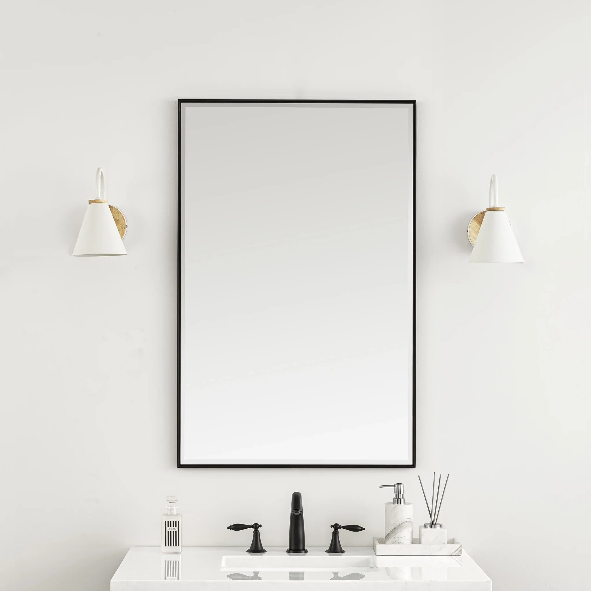 Rohe 26" Rectangular Mirror, Matte Black