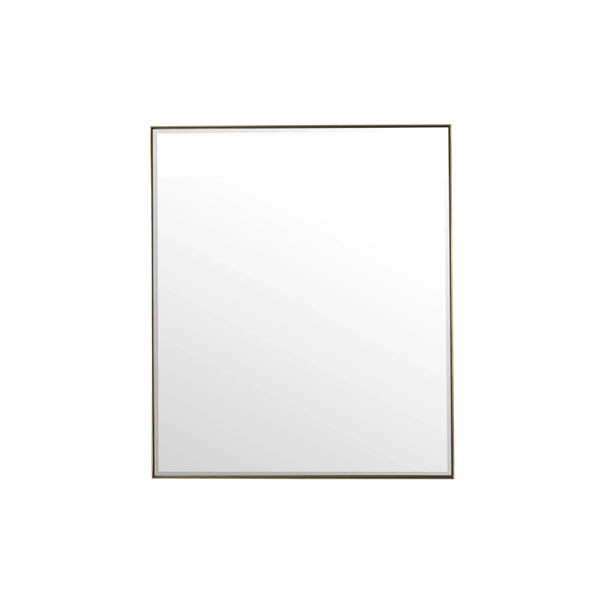 Rohe 36" Rectangular Mirror, Champagne Brass
