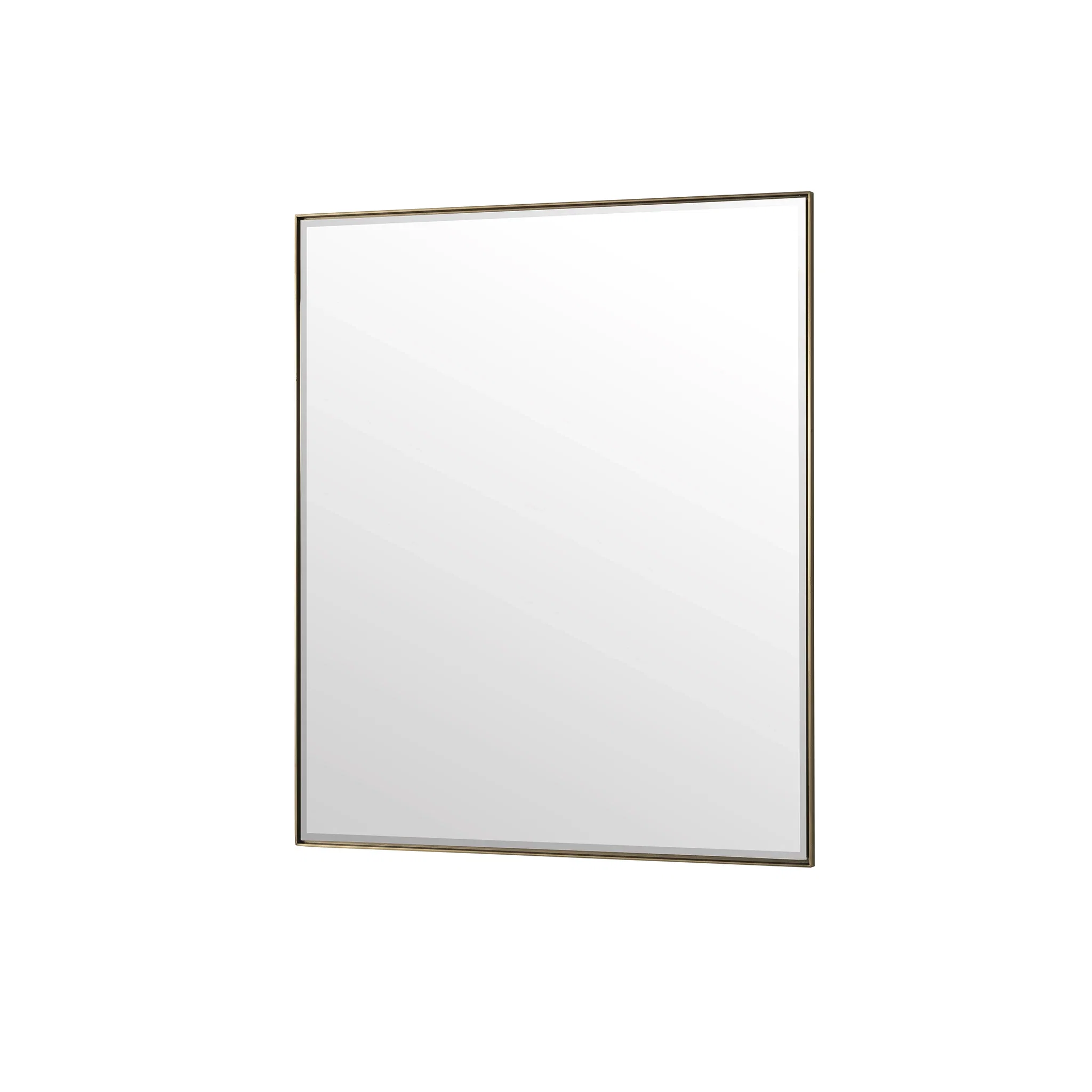 Rohe 36" Rectangular Mirror, Champagne Brass