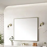 Rohe 48" Rectangular Mirror, Champagne Brass