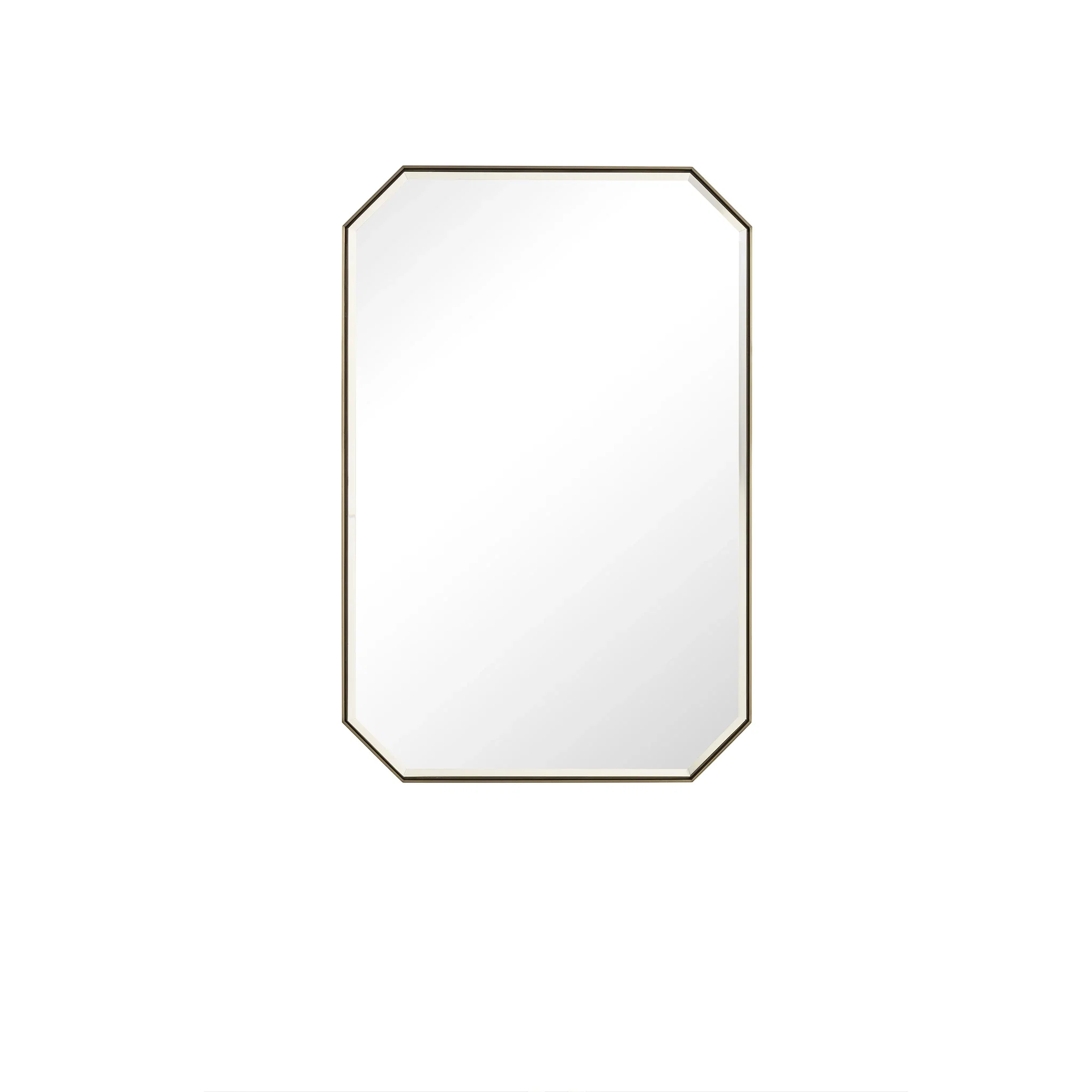 Rohe 24" Octagonal Mirror, Champagne Brass