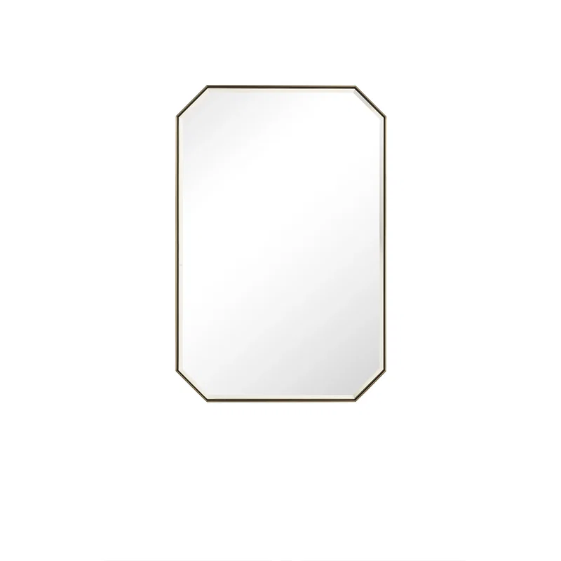 Rohe 24" Octagonal Mirror, Champagne Brass