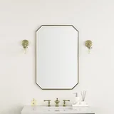 Rohe 24" Octagonal Mirror, Champagne Brass