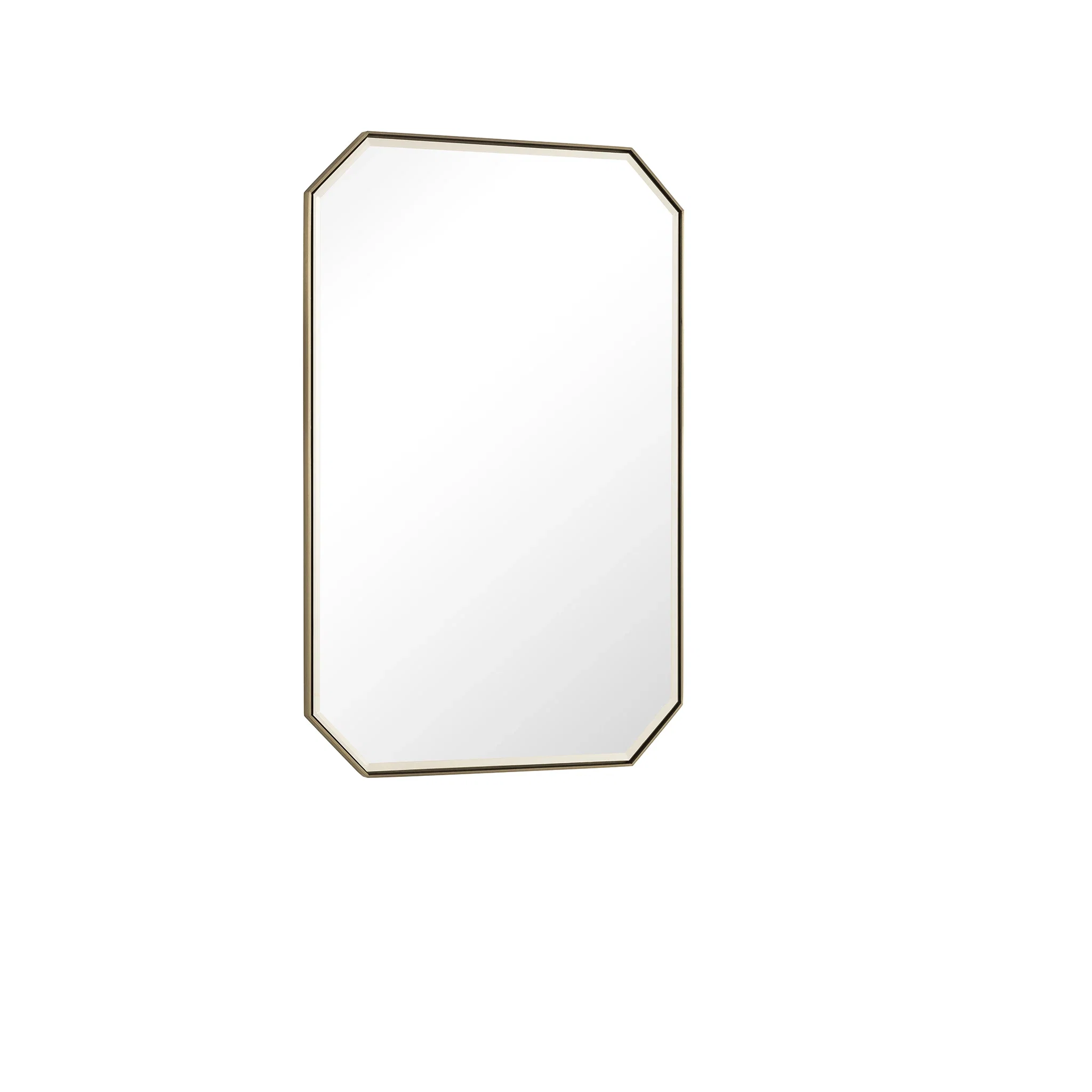 Rohe 24" Octagonal Mirror, Champagne Brass
