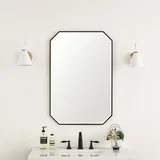 Rohe 24" Octagonal Mirror, Matte Black