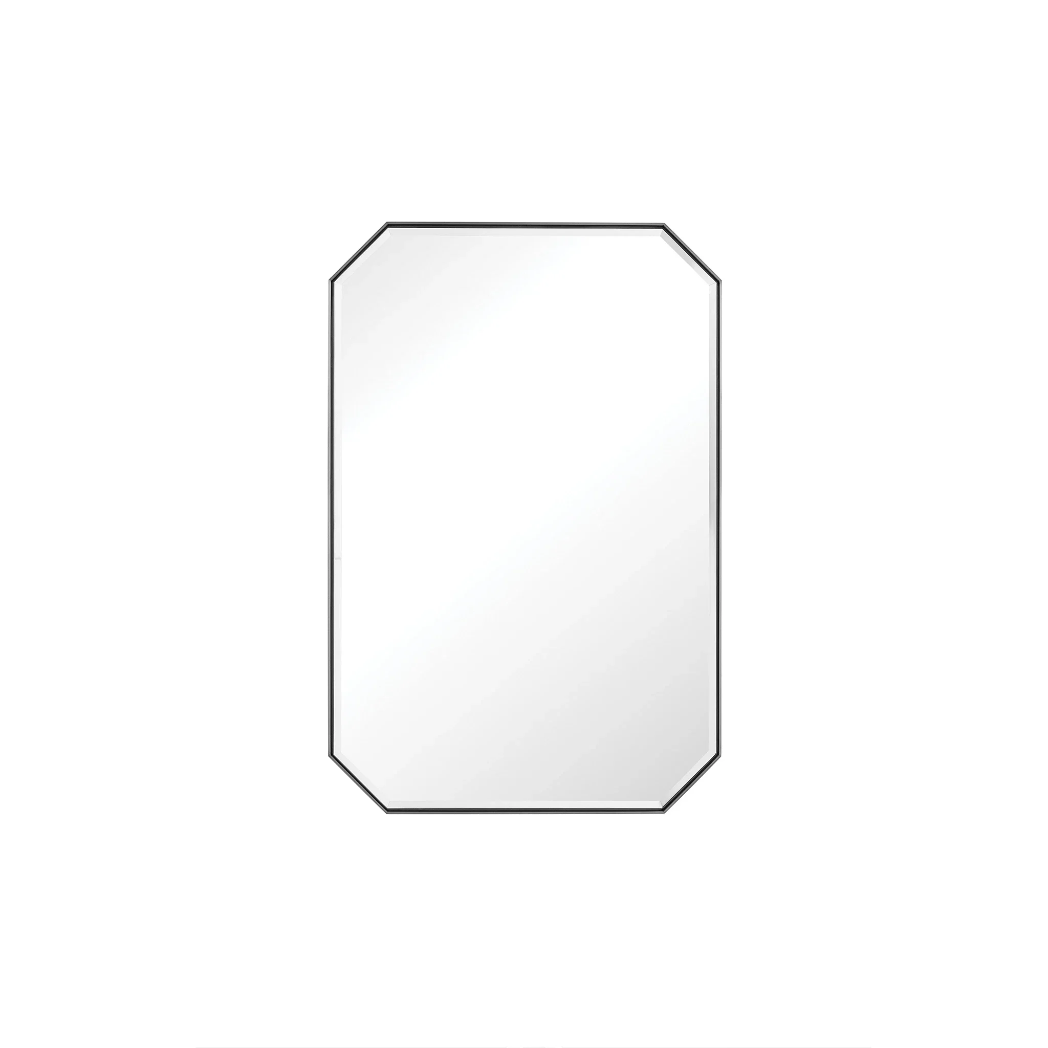 Rohe 24" Octagonal Mirror, Satin Nickel