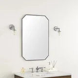 Rohe 24" Octagonal Mirror, Satin Nickel