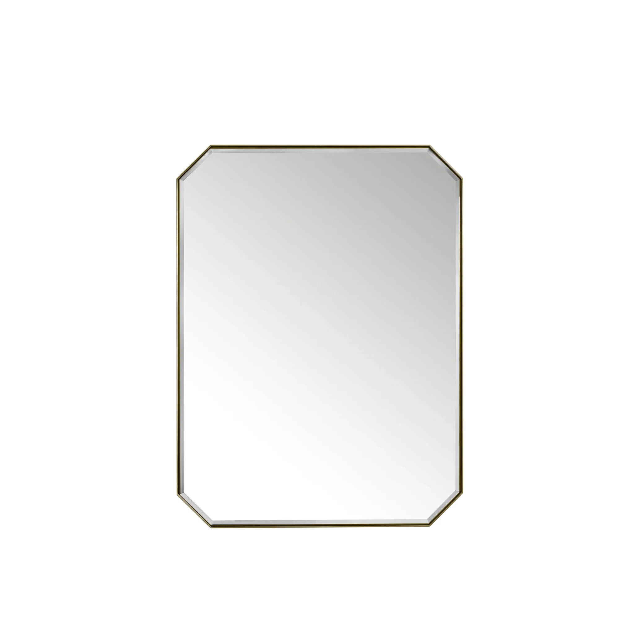 Rohe 30" Octagonal Mirror, Champagne Brass