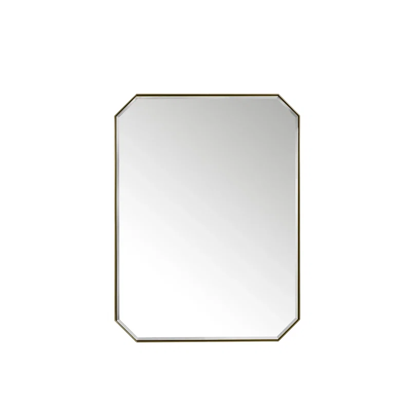 Rohe 30" Octagonal Mirror, Champagne Brass