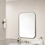 Rohe 30" Octagonal Mirror, Champagne Brass
