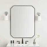 Rohe 30" Octagonal Mirror, Matte Black