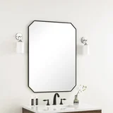 Rohe 30" Octagonal Mirror, Matte Black