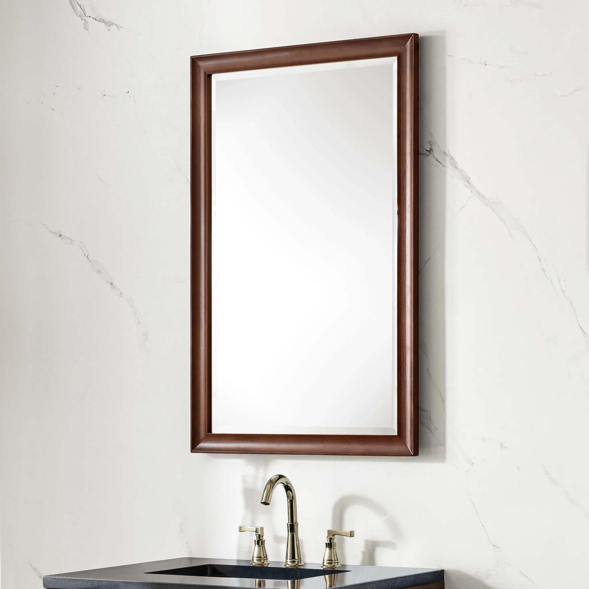 Glenbrooke 26" Mirror, Mid-Century Walnut