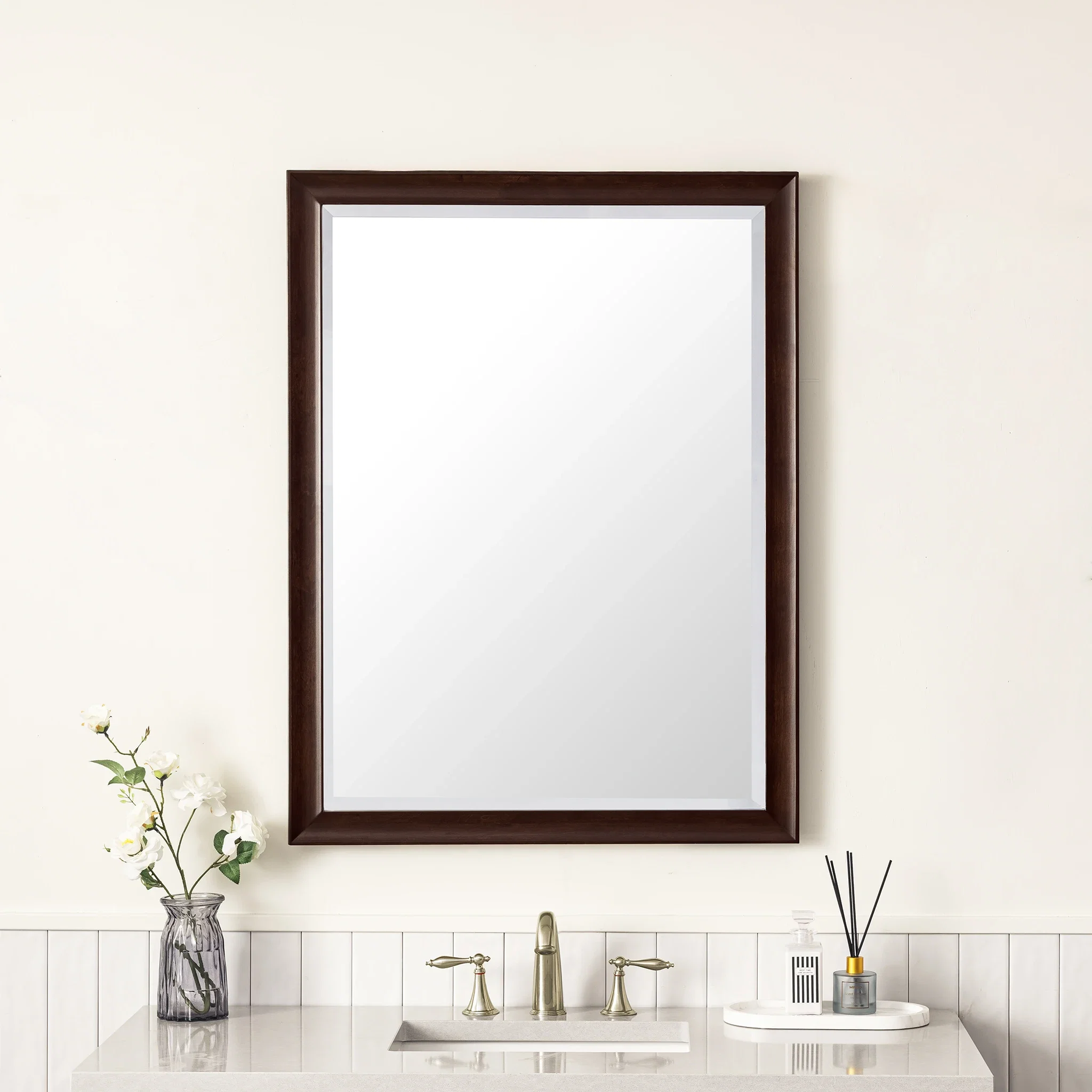 Glenbrooke 30" Mirror, Burnished Mahogany