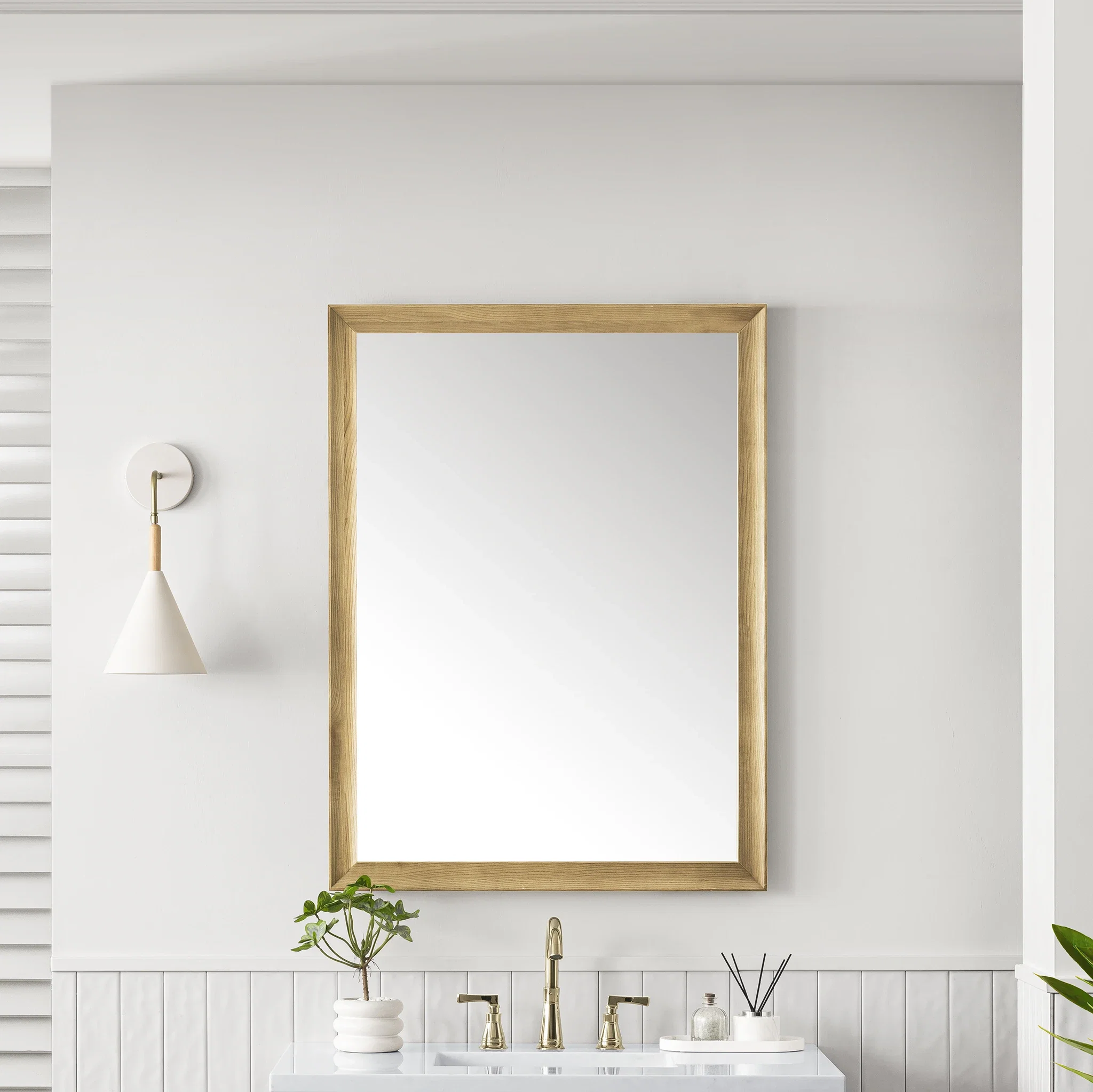 Glenbrooke 30" Mirror, Light Natural Oak