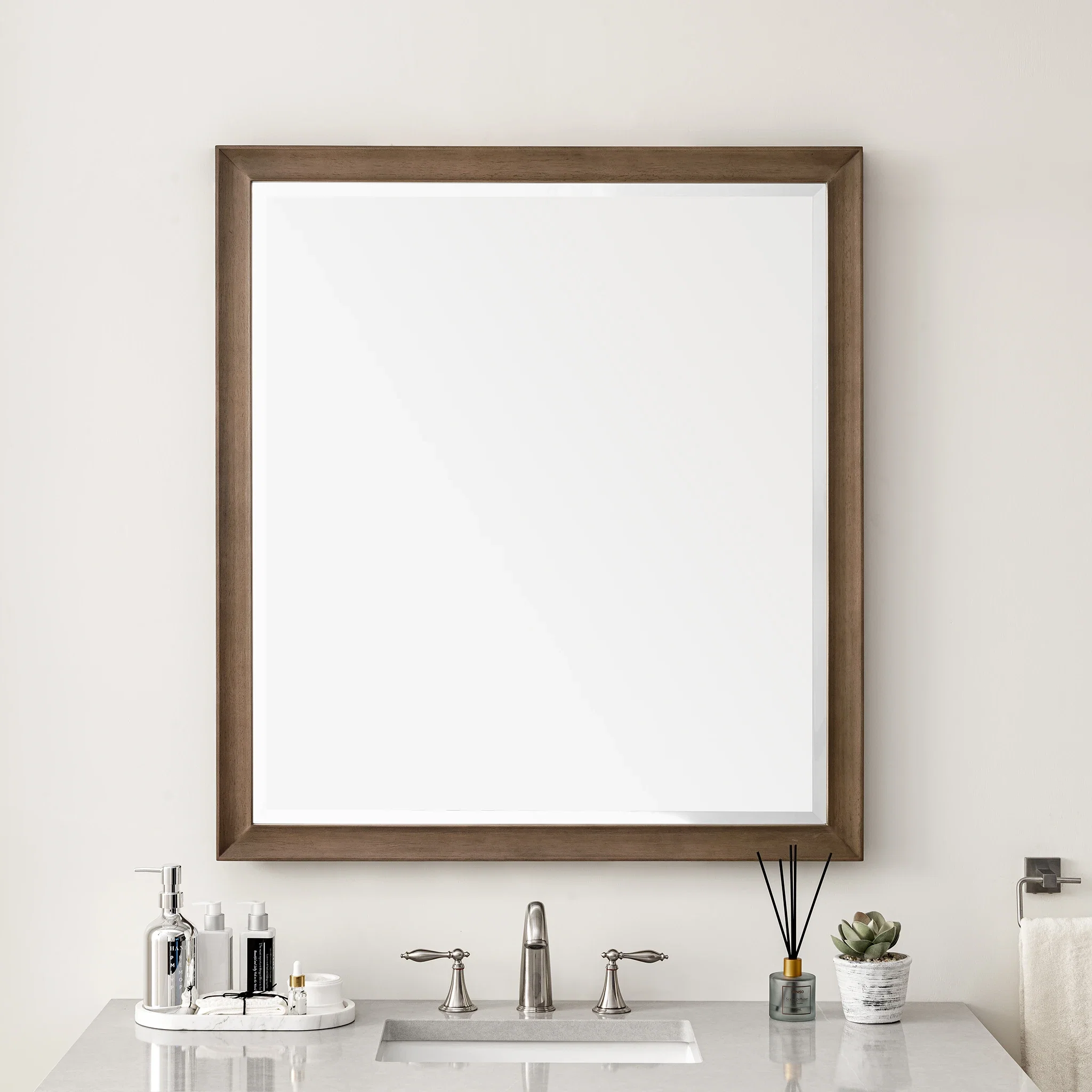 Glenbrooke 36" Mirror, Whitewashed Walnut