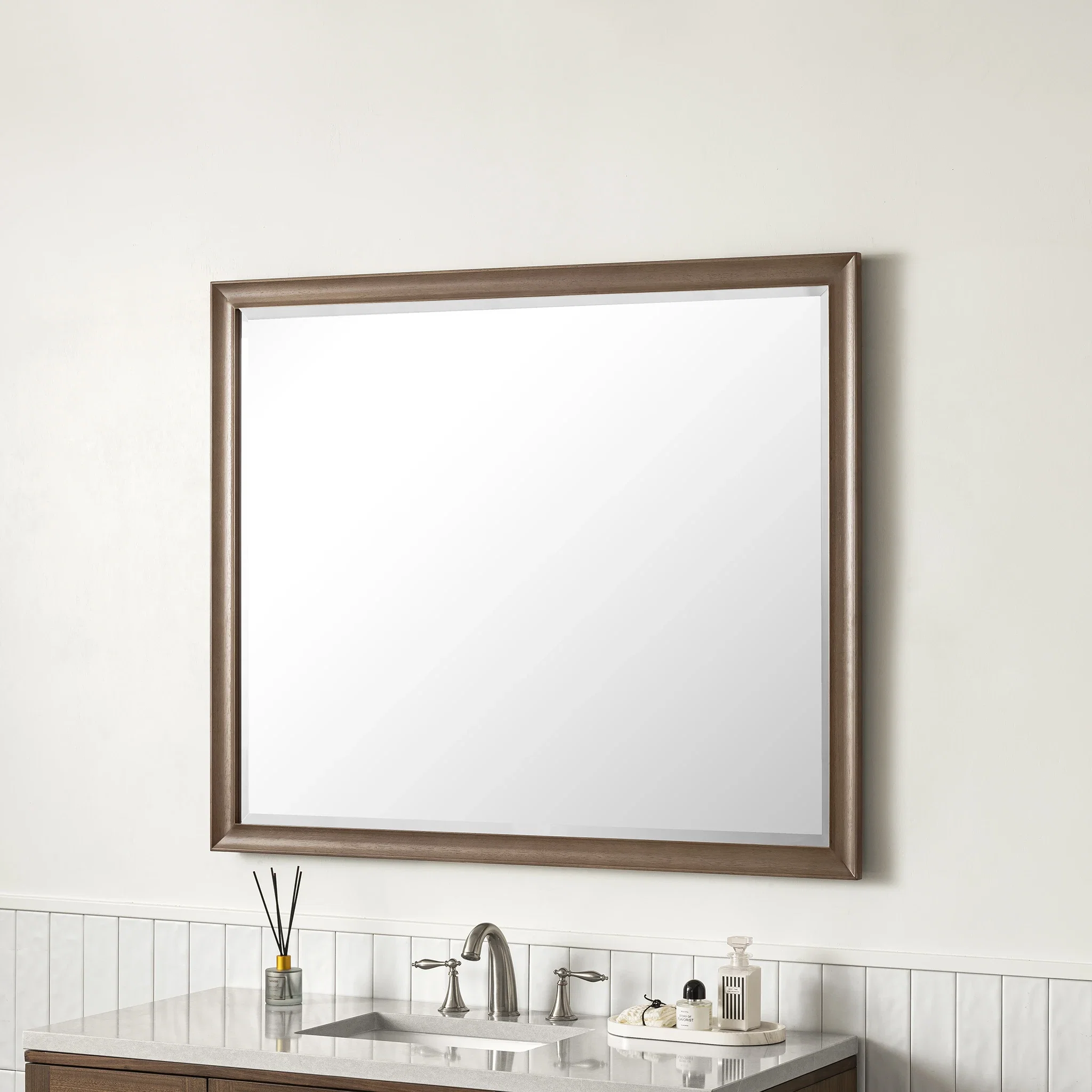 Glenbrooke 48" Mirror, Whitewashed Walnut