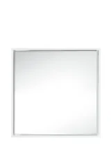 Milan 35.4" Square Cube Mirror, Glossy White