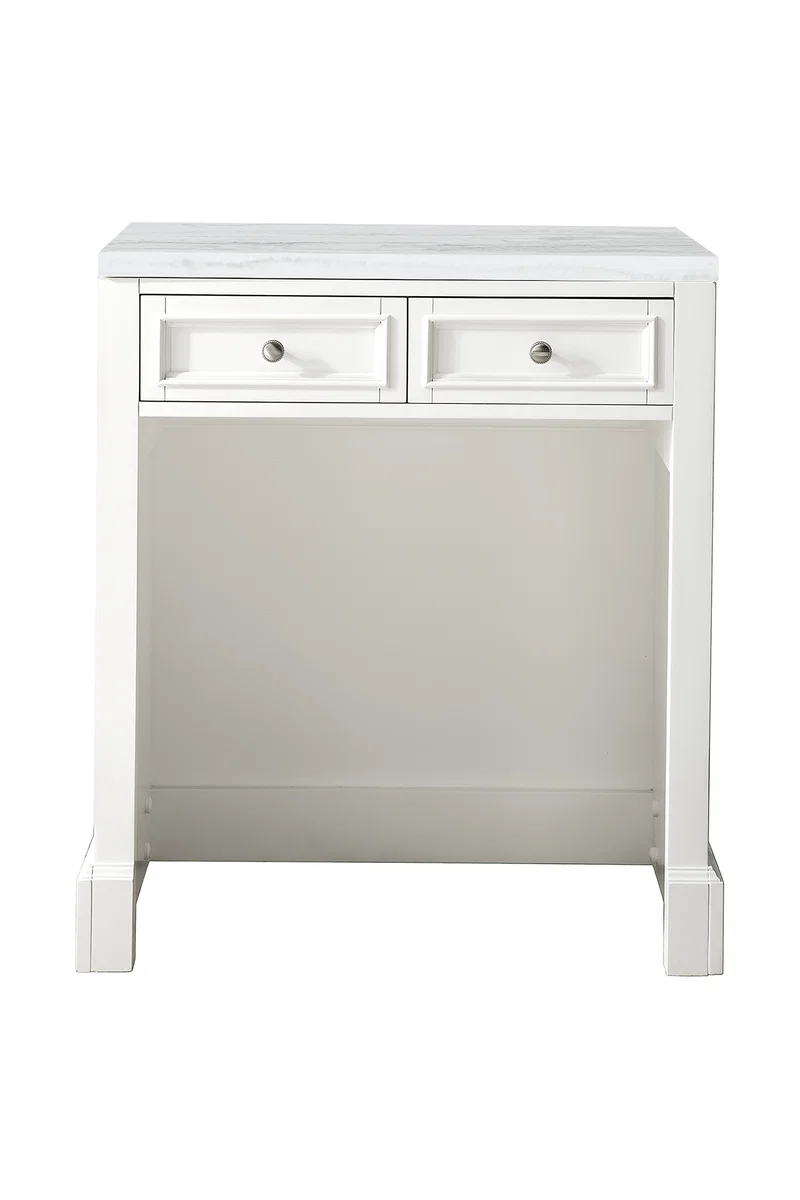 De Soto 30" Countertop Unit, Bright White w/ 3 CM Arctic Fall Solid Surface Top