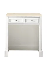 De Soto 30" Countertop Unit, Bright White w/ 3 CM Eternal Marfil Silestone Top