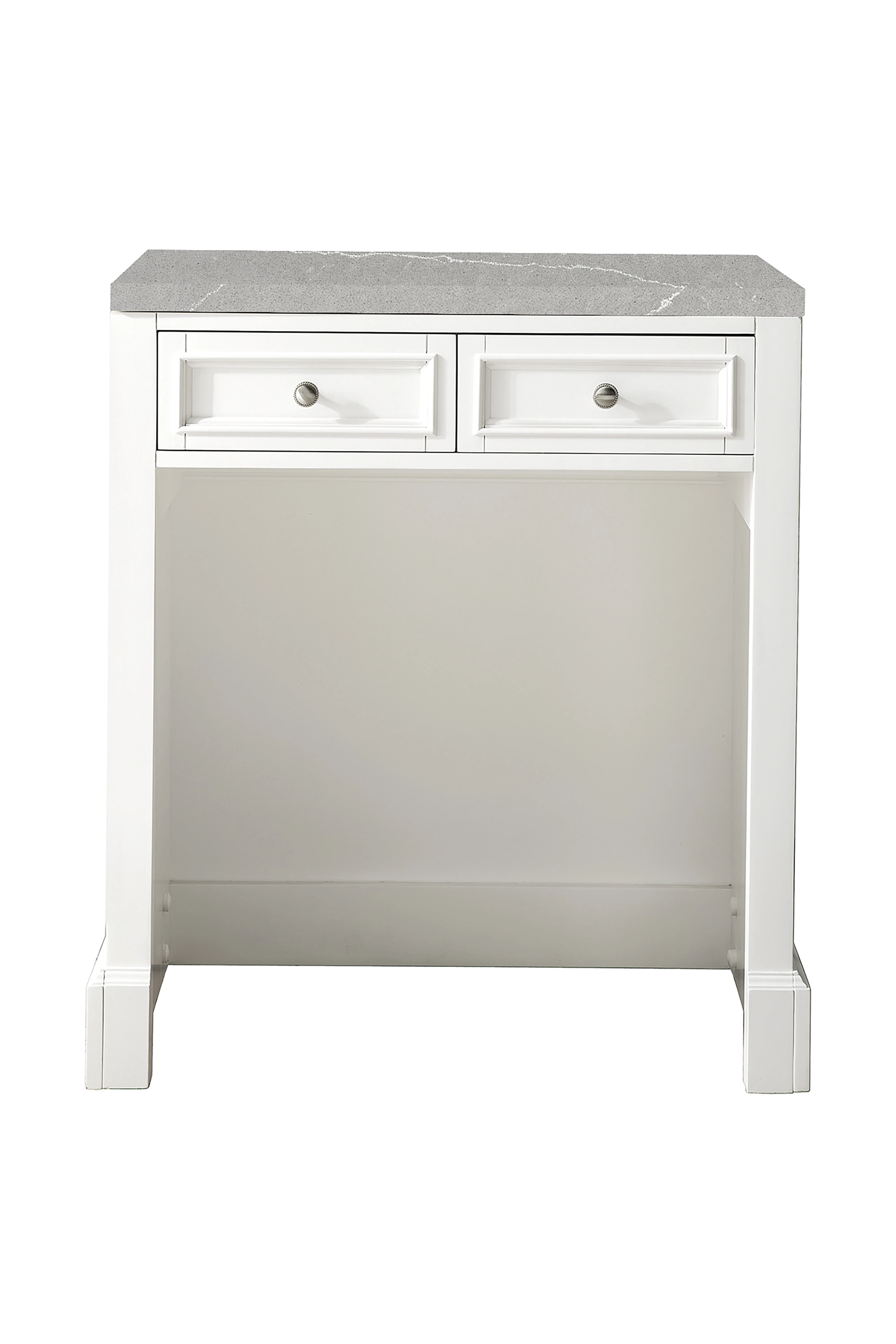 De Soto 30" Countertop Unit, Bright White w/ 3 CM Eternal Serena Silestone Top