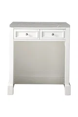 De Soto 30" Countertop Unit, Bright White w/ 3 CM Eternal Serena Silestone Top