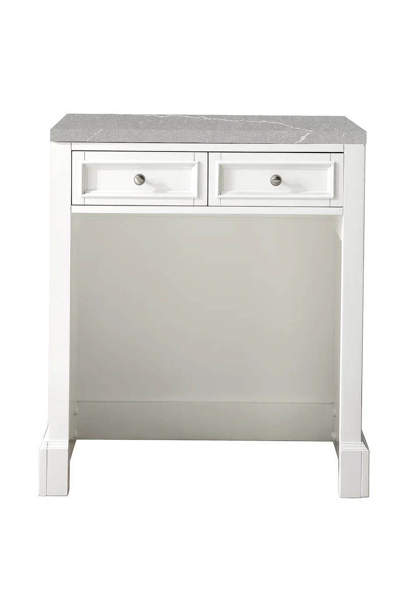 De Soto 30" Countertop Unit, Bright White w/ 3 CM Eternal Serena Silestone Top