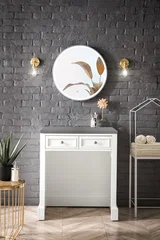 De Soto 30" Countertop Unit, Bright White w/ 3 CM Grey Expo Silestone Top