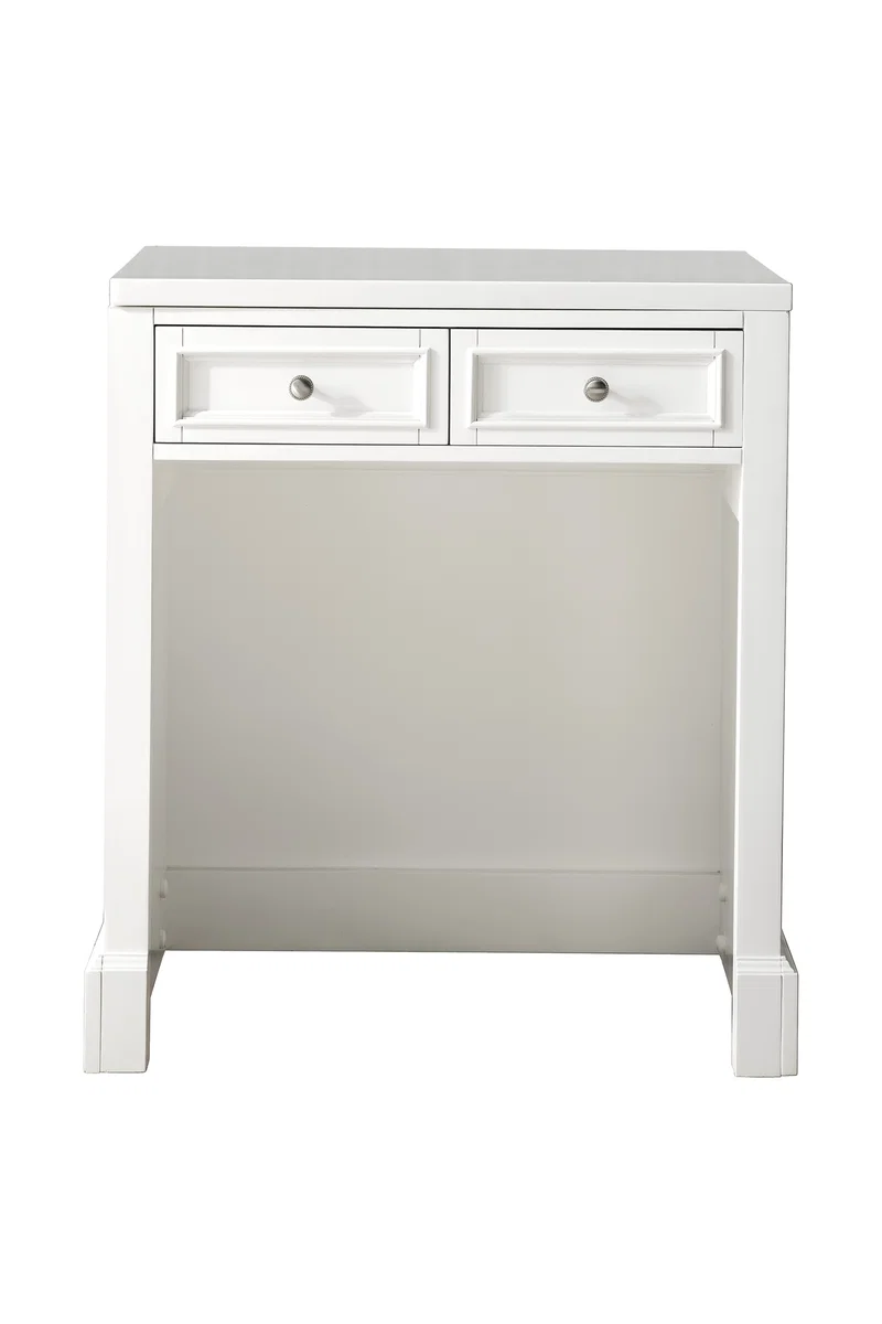 De Soto 30" Countertop Unit, Bright White w/ 3 CM White Zeus Silestone Top