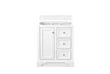 De Soto 30" Single Vanity, Bright White w/ 3 CM Ethereal Noctis Silestone Top