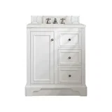 De Soto 30" Single Vanity, Bright White w/ 3 CM Lime Delight Silestone Top
