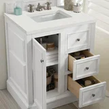 De Soto 30" Single Vanity, Bright White w/ 3 CM Lime Delight Silestone Top