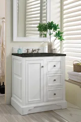 De Soto 30" Single Vanity, Bright White, w/ 3 CM Phantome Eclos Top