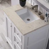 De Soto 30" Single Vanity, Bright White, w/ 3 CM Tajnar Eclos Top