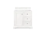 De Soto 36" Single Vanity, Bright White w/ 3 CM Lime Delight Silestone Top