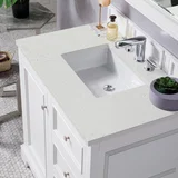 De Soto 36" Single Vanity, Bright White w/ 3 CM Lime Delight Silestone Top