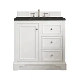 De Soto 36" Single Vanity, Bright White, w/ 3 CM Phantome Eclos Top