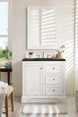 De Soto 36" Single Vanity, Bright White, w/ 3 CM Phantome Eclos Top