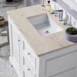 De Soto 36" Single Vanity, Bright White, w/ 3 CM Tajnar Eclos Top