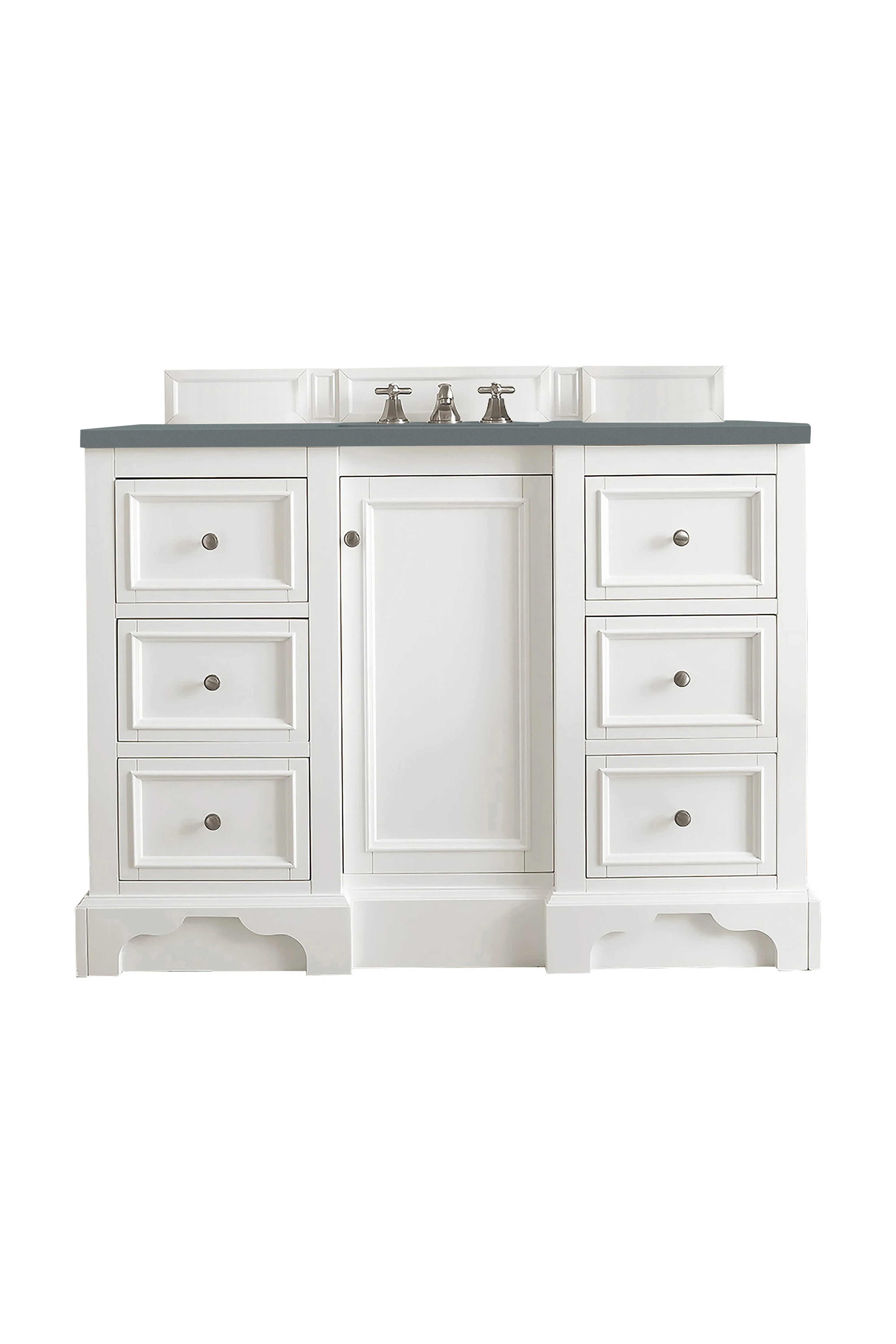 De Soto 48" Single Vanity, Bright White w/ 3 CM Cala Blue Silestone Top