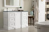 De Soto 48" Single Vanity, Bright White w/ 3 CM Cala Blue Silestone Top