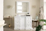 De Soto 48" Single Vanity, Bright White w/ 3 CM Ethereal Noctis Silestone Top