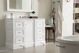 De Soto 48" Single Vanity, Bright White w/ 3 CM Ethereal Noctis Silestone Top