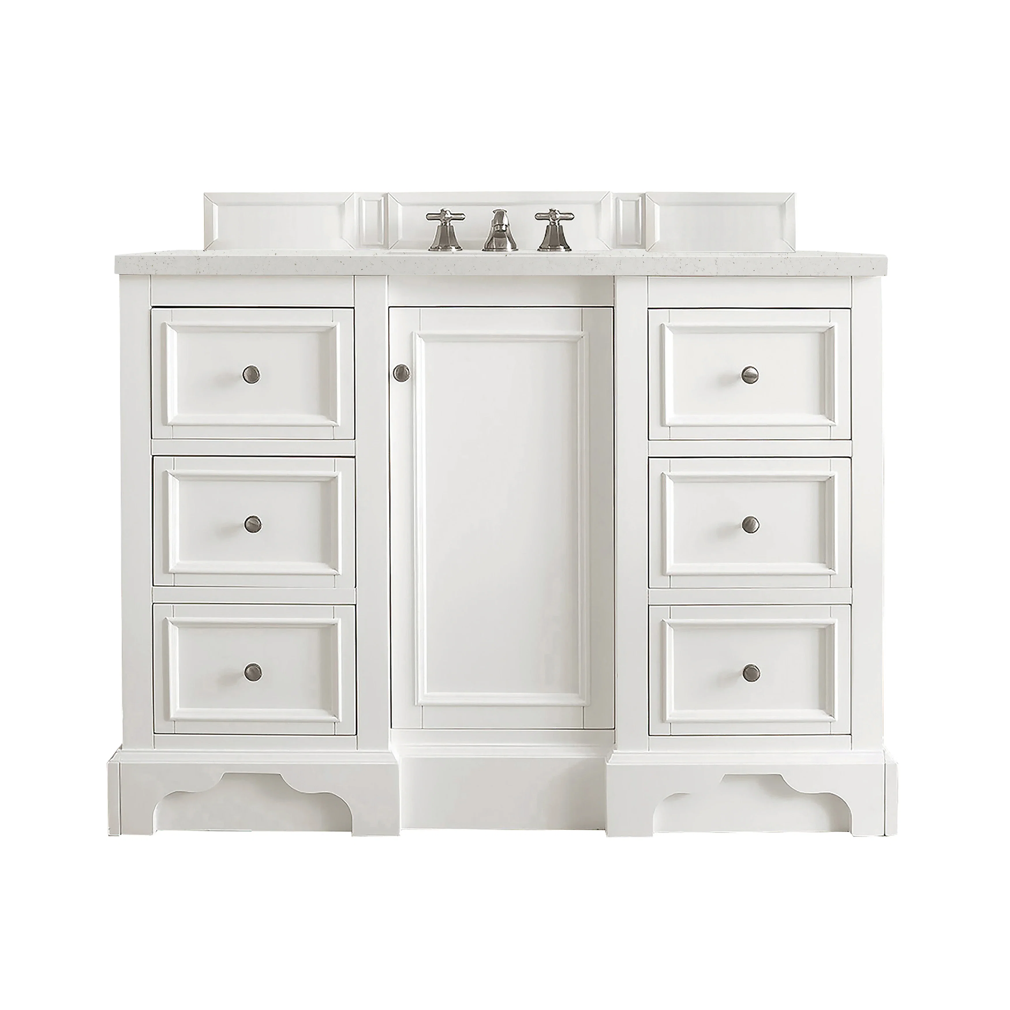 De Soto 48" Single Vanity, Bright White w/ 3 CM Lime Delight Silestone Top