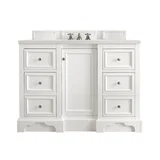 De Soto 48" Single Vanity, Bright White w/ 3 CM Lime Delight Silestone Top