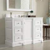 De Soto 48" Single Vanity, Bright White w/ 3 CM Lime Delight Silestone Top