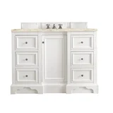 De Soto 48" Single Vanity, Bright White, w/ 3 CM Tajnar Eclos Top