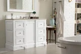 De Soto 48" Single Vanity, Bright White, w/ 3 CM Tajnar Eclos Top