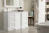 De Soto 48" Single Vanity, Bright White w/ 3 CM White Zeus Silestone Top