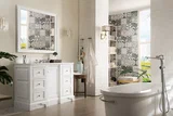 De Soto 48" Single Vanity, Bright White w/ 3 CM White Zeus Silestone Top